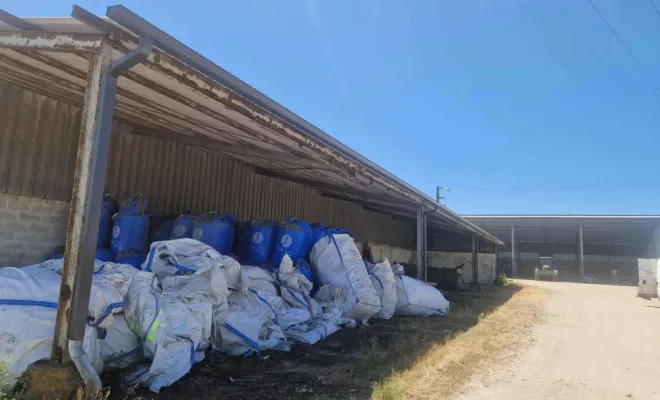 Gouttière aluminium sur batiment agricole proche belin-beliet, Capbreton, MSG