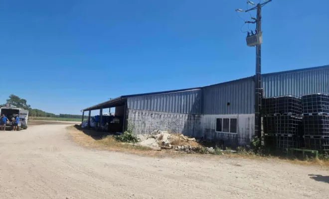 Gouttière aluminium sur batiment agricole proche belin-beliet, Capbreton, MSG